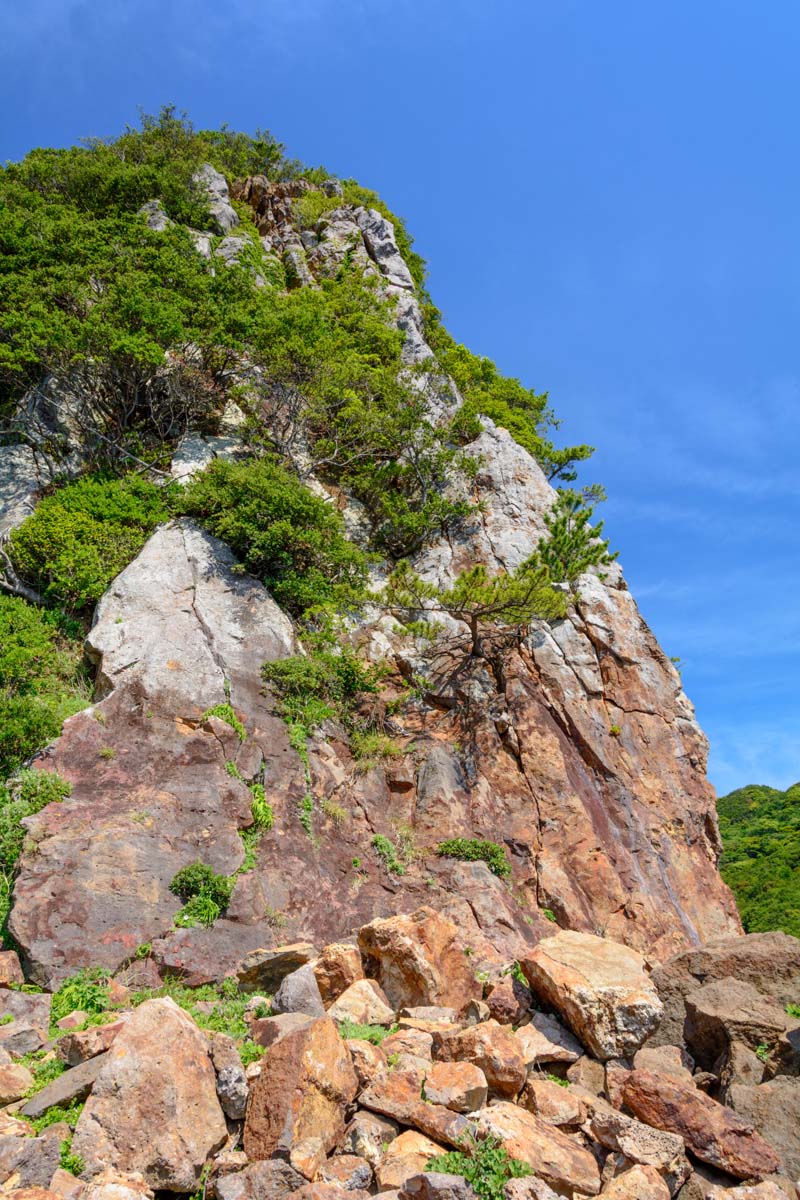 凝灰角礫岩の崖